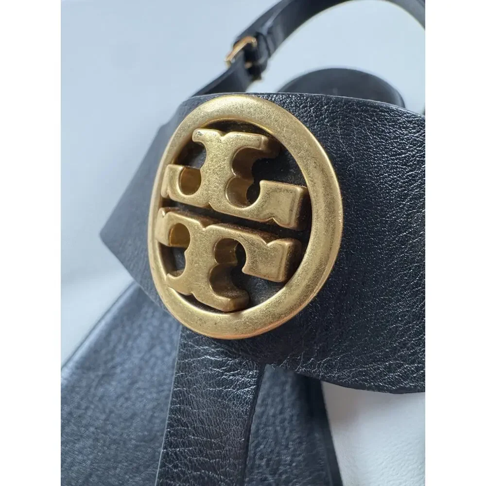 Tory Burch Sandals Womens Size 10 Black Benton 2 Flat Thong Flats
